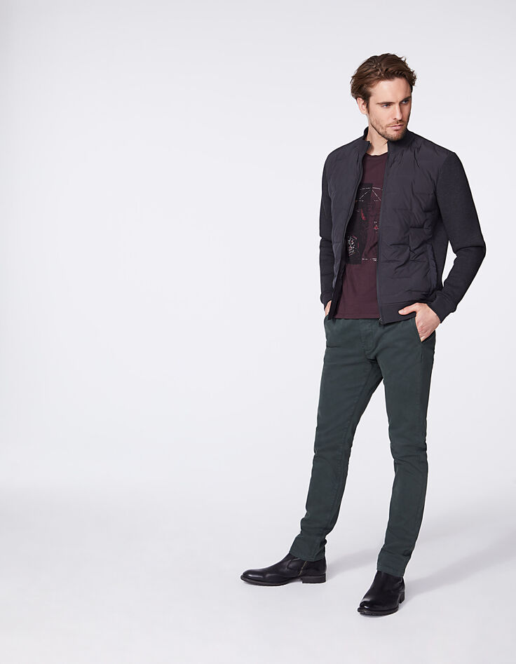 Sous-doudoune anthracite bi-matière Homme-5