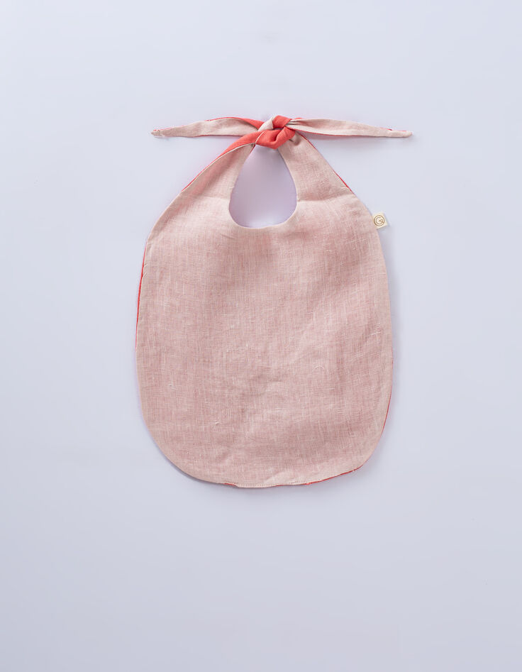 Bavoir long rose et orange lin lavé GABRIELLE PARIS-3 Bavoir long rose et orange lin lavé GABRIELLE PARIS-3