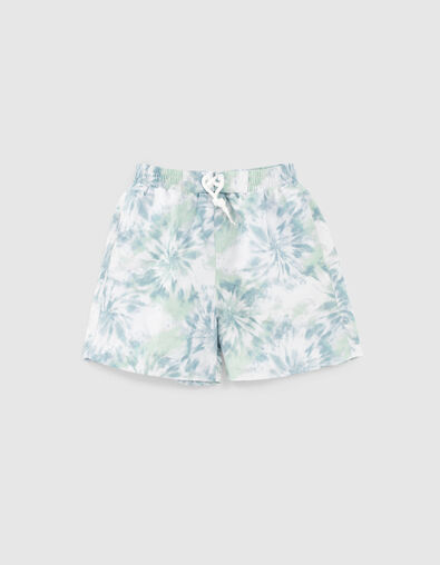 Mintgr&uuml;ne Jungenbadeshorts mit Tie-Dye-Effekt - IKKS