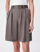 Dames Lyocell&reg; grijze mix getailleerde bermuda-4