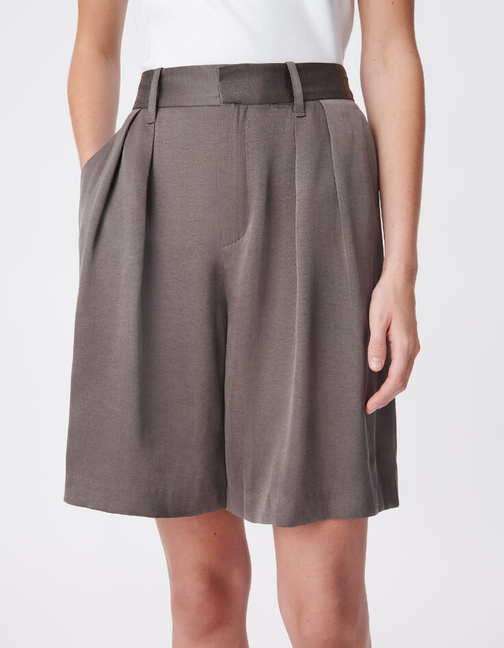 Dames Lyocell&reg; grijze mix getailleerde bermuda-4