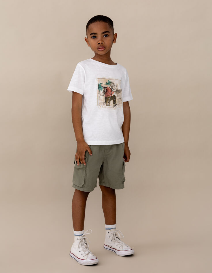 Wit T-shirt biokatoen man met tijgerkop jongens-2