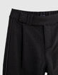 Girl's black faux-uni jewel-ribbon pants-2