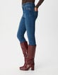 Bottes pour femme en cuir effet python rouge-1