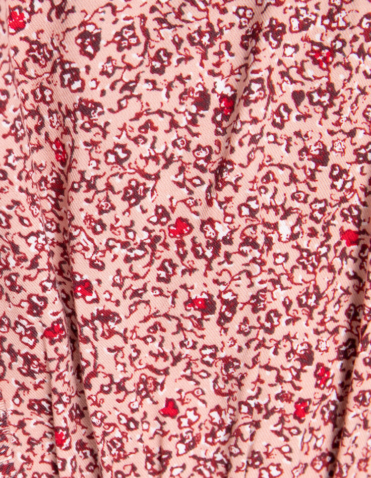 Girl's pink floral print blouse-7