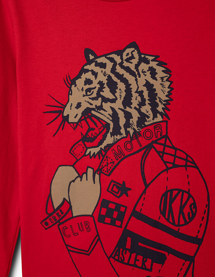 Tee-shirt rouge tigre et stickers amovibles garçon-6 Tee-shirt rouge tigre et stickers amovibles garçon-6