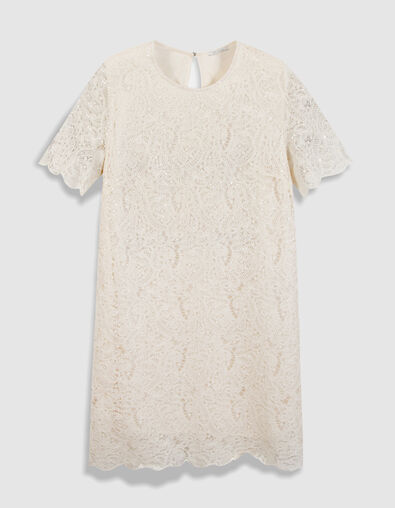 Robe de c&eacute;r&eacute;monie blanche en dentelle - IKKS
