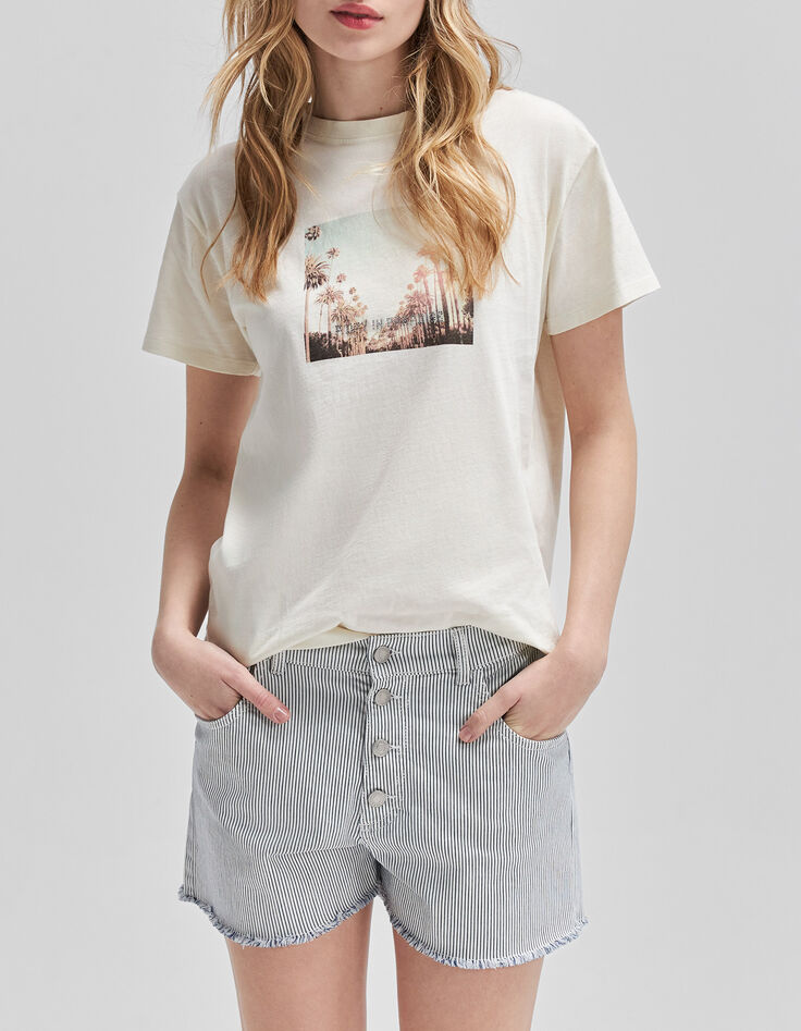 Camiseta blanca algod&oacute;n strass sobre palmeras mujer-2
