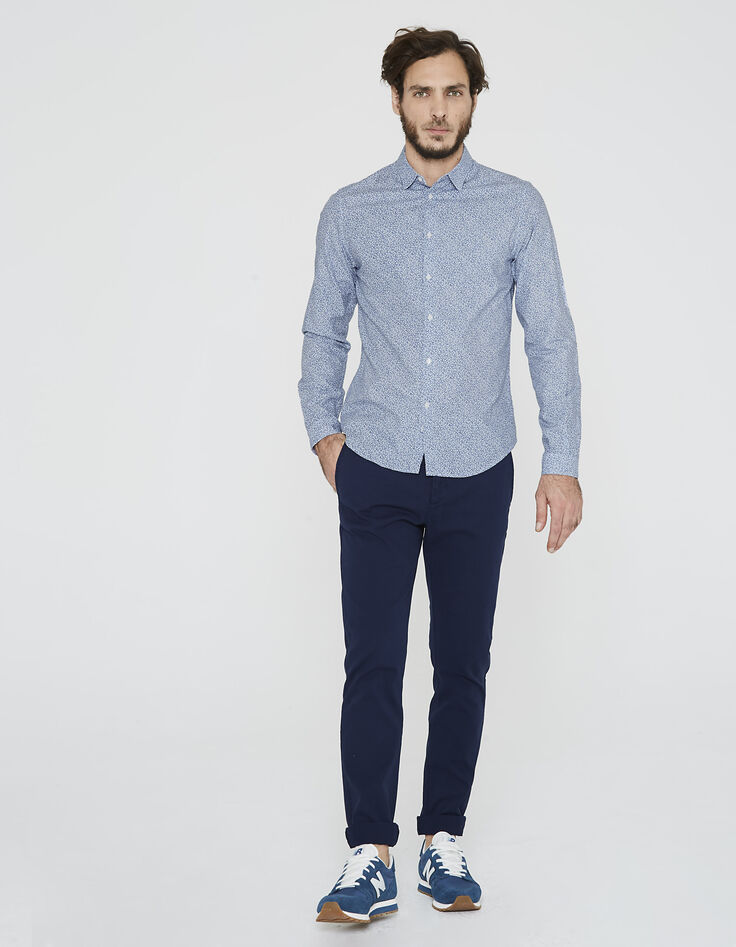 Chemise bleu indigo délavé homme -2 Chemise bleu indigo délavé homme -2