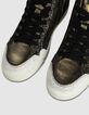 Women’s khaki metallic leather glittery high-top trainers-6