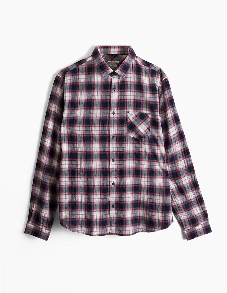 Chemise regular vermillon à carreaux Homme-3 Chemise regular vermillon à carreaux Homme-3