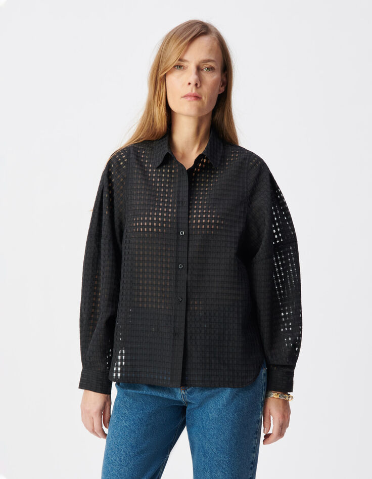 Dameshemd met zwart opengewerkt motief-3