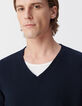 Pull marine tricot coton cachemire Homme-4
