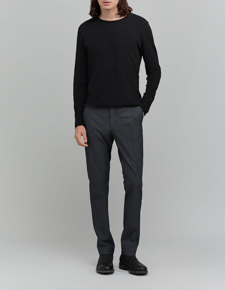 Schwarzes Herrenshirt aus Baumwollmodal-1 Schwarzes Herrenshirt aus Baumwollmodal-1