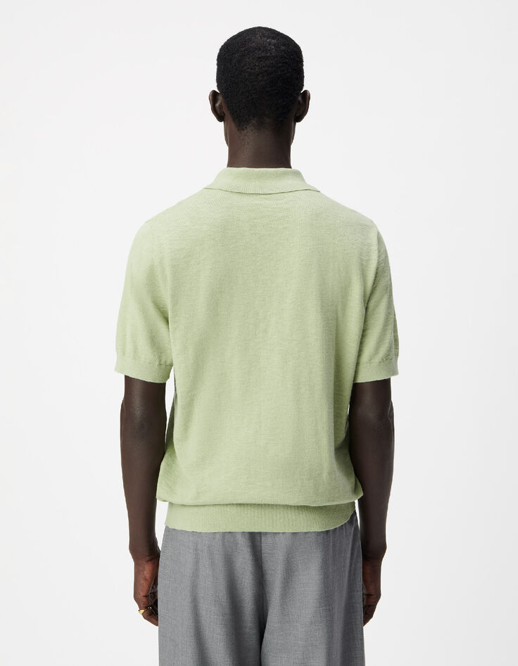 Polo verde de manga corta Hombre-3