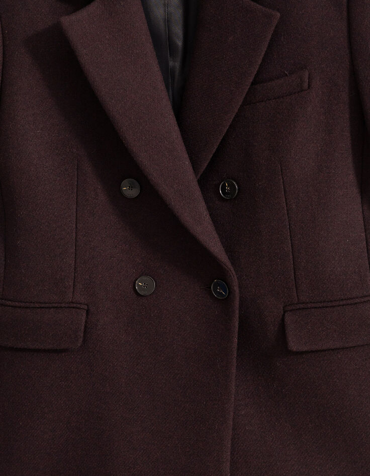 Veste oversize bordeaux boutonnage crois&eacute; Femme-8