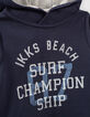 Boys’ navy and grey striped reversible hoodie-8