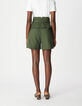 Khaki Shorts mit hoher Taille Damen-3