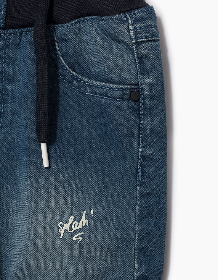 Baby boys' stone blue denim Bermuda shorts -5
