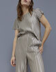 Goudkleurige cropped top plissé Dames-1