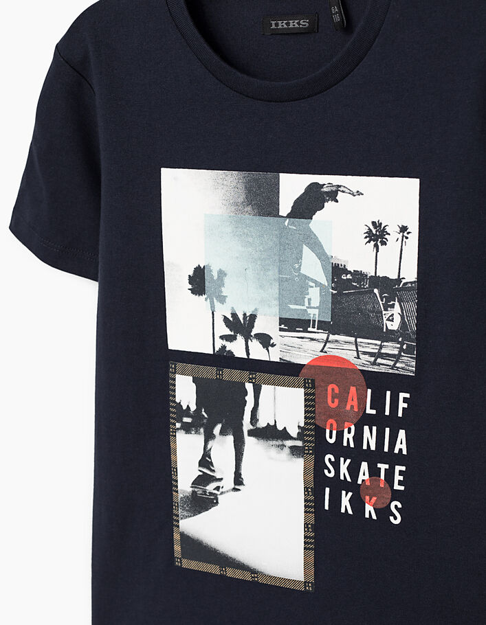 Camiseta navy con visuales skaters niño  - IKKS