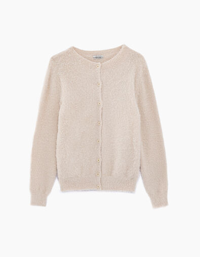 Gebroken wit vest fantasie harig breigaren dames - IKKS