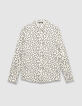 Chemise manches longues blanche imprimé pois Femme-5