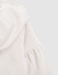 Cardigan écru zippé brodé à capuche fille-9