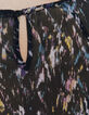 Voile top gekleurde print kanten inzet hals dames-4