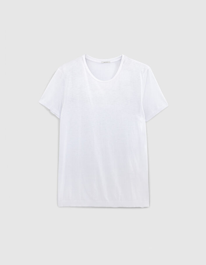 T-shirt blanc coton modal Homme-4