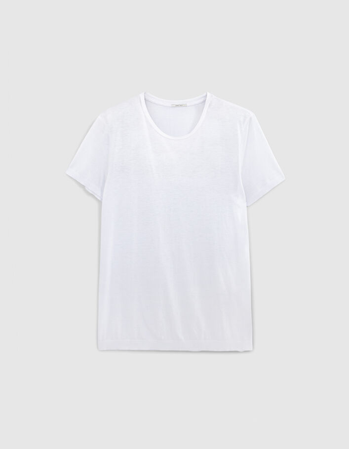 Camiseta blanca de algodón modal para hombre - IKKS