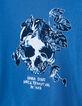 Camiseta azul medio orgánico calavera vegetal niño -4