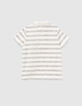 Cremeweißes, grau gestreiftes Jungen-Poloshirt-2
