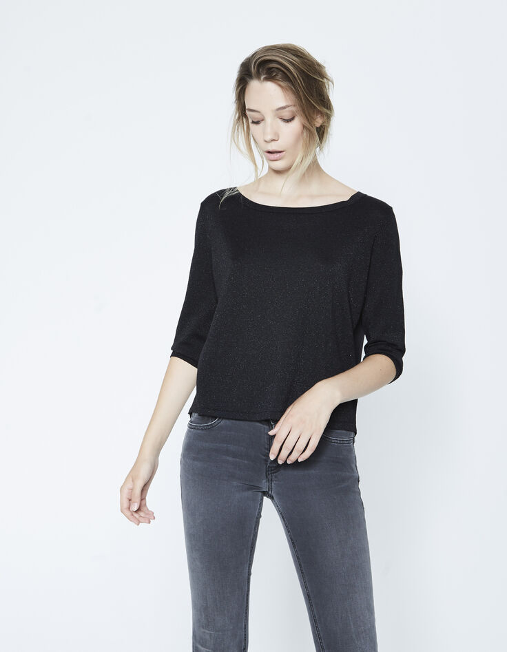 Pull bi-matières femme-1