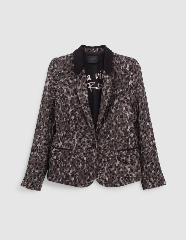 Women’s grey recycled leopard rock print jacket-1