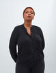 I.Code black flowing studded shirt-4