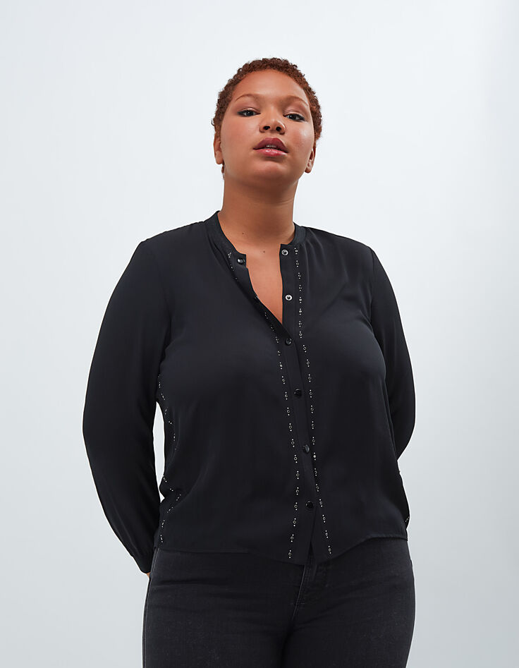 I.Code black flowing studded shirt-4 I.Code black flowing studded shirt-4