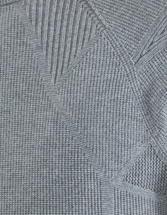 Men’s grey marl 3D knit sweater - IKKS