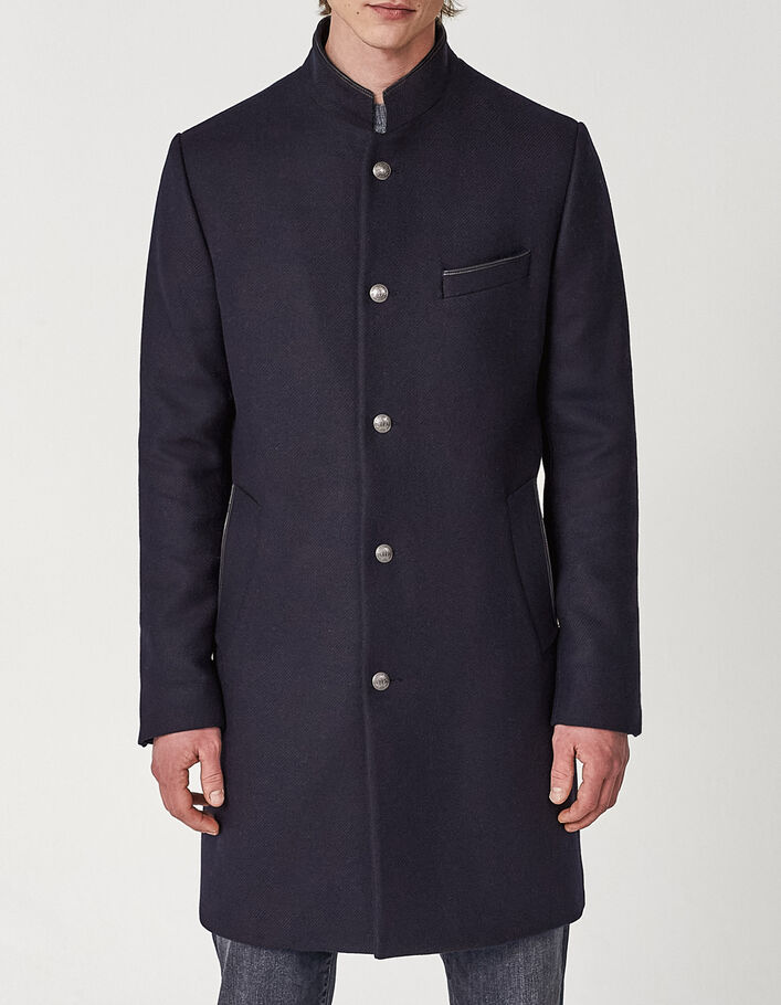 Men’s dark navy officer-style coat - IKKS