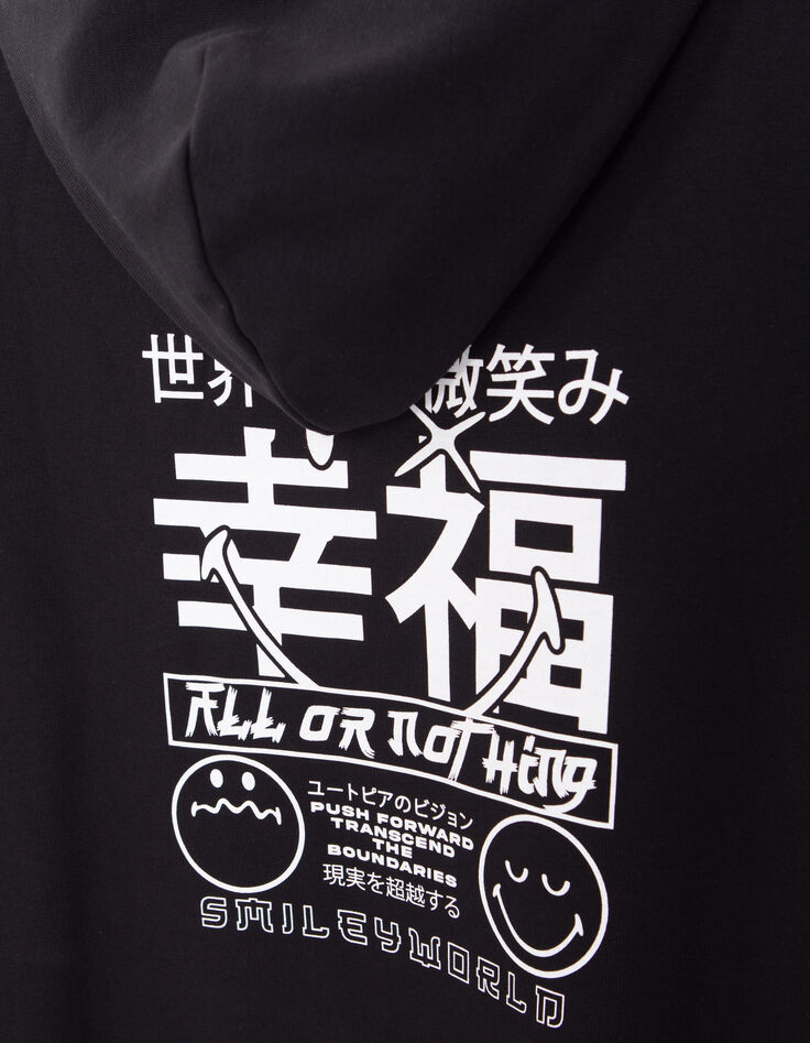 Girls’ black hoodie with white embroidered SMILEYWORLD image-6
