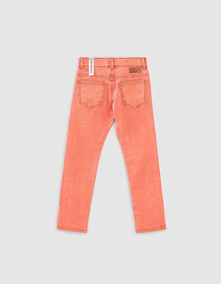 Koraalrode slim jeans jongens -3