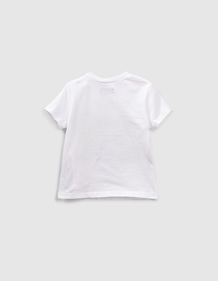 T-shirt blanc visuel lynx à lunettes bio bébé garçon  - IKKS