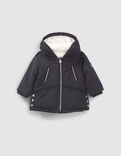 Parka azul marino forrada con capucha bebé niña - IKKS