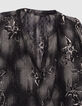 Women’s black blouse with ecru dandy flower print-2