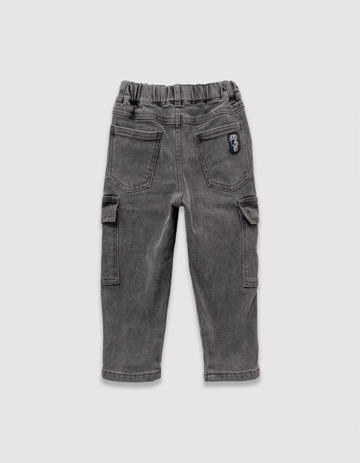 Vaqueros bombachos gris cargo niño-3 Vaqueros bombachos gris cargo niño-3