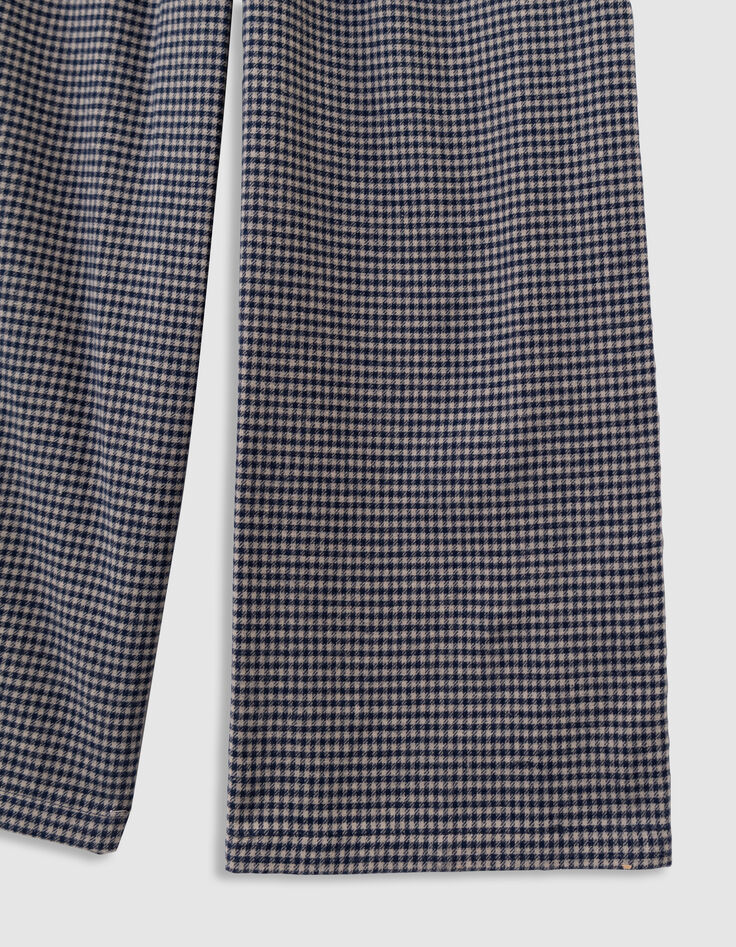 Girls’ navy gingham trousers with ruffles-4