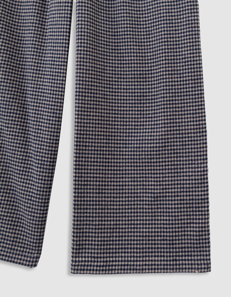 Girls’ navy gingham trousers with ruffles-4 Girls’ navy gingham trousers with ruffles-4