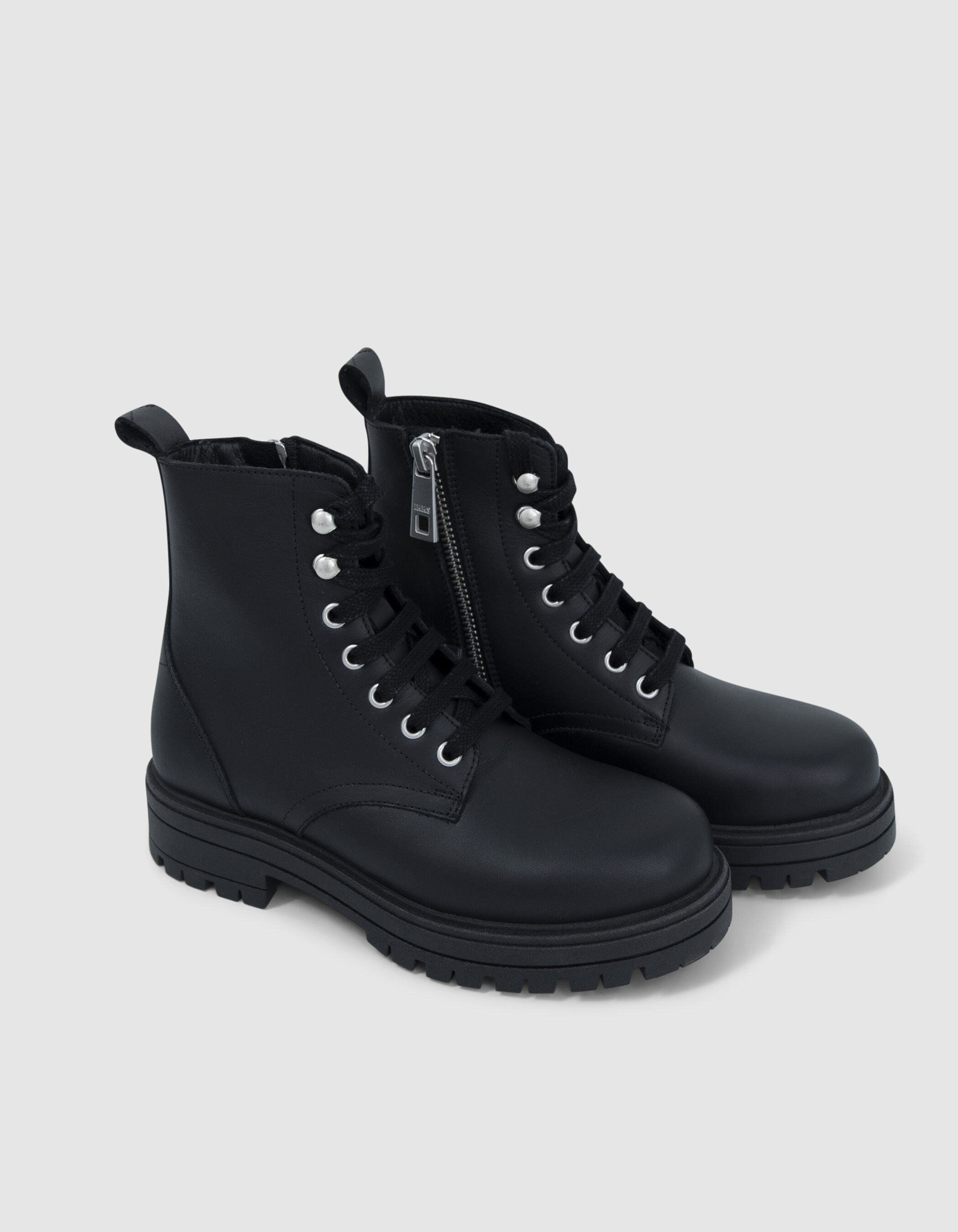 Black combat boots for boys top