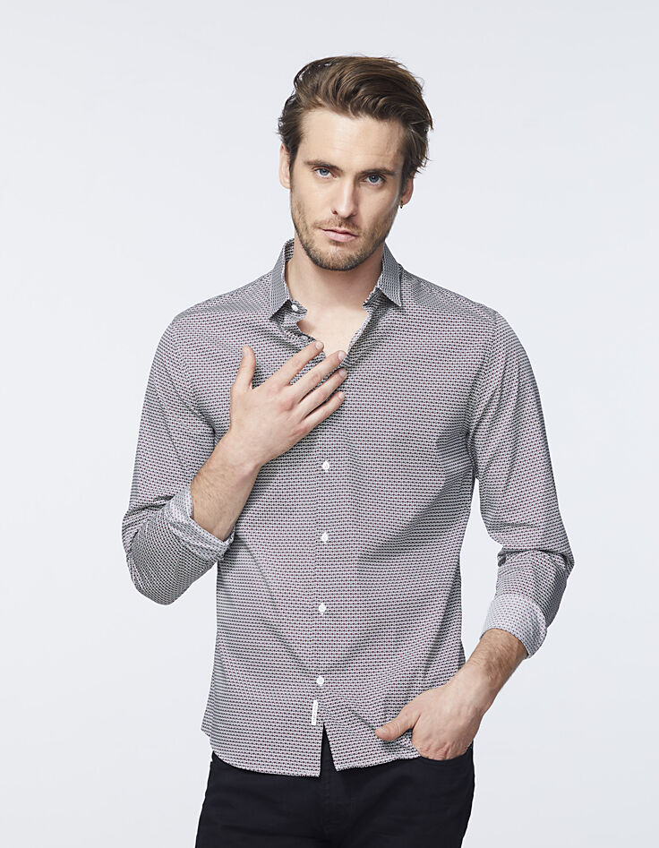 Camisa SLIM cruda estampado calaveras Hombre-2