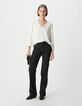 Blusa de mujer en color crudo con adorno de tachuelas-1